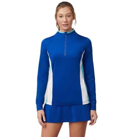 Fila Acqua Sole Half Zip Tennis Jacket French Blue and Curacao Size Small - Picture 3 of 9